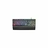 Mars Gaming MK320, Teclado Gaming Completo H-Mech, 13 Modos RGB y Halo, Reposamuñecas Acolchado, Antighosting, Idioma Español, Negro