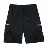 LY4U Pantalones Cortos para Caminar Casuales para Hombre, Pantalones Cortos de Senderismo Cargo Ligeros para Exteriores para Hombres con 6 Bolsillos