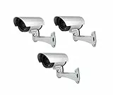 tempo di saldi 3 cámaras de vigilancia Falsas de Exterior con luz LED Intermitente infrarroja