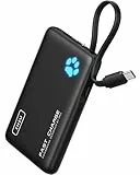 INIU 45W Power Bank 10000mAh, Bateria Externa Carga Rapida con Cable USB C Integrado, Cargador Portatil Powerbank Bateria Portatil USB C In&out para iPhone 16 15 14 13 12 Samsung, Xiaomi, iPad