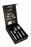 ARCOS Juego de Cubiertos de 24 Piezas para Mesa. Cuberterí­a Completa para 6 Personas. Set de 6 Cucharas, 6 Cuchillos, 6 Tenedores y 6 Cucharas de Postre. Serie Berlí­n. Color Plata