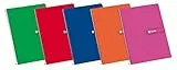 Enri, Cuadernos A4 (Folio), Tapa Dura, 80 Hojas Rayadas. Pack 5 Libretas, Colores Aleatorios