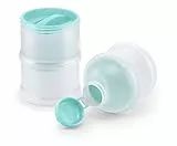 NUK 10256342 - Dosificador de leche en polvo (3 compartimentos, sin BPA), color azul y blanco translúcido