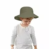 D Generation - Gorro para niña, circunferencia de la cabeza, sombrero para el sol, sombrero de playa, sombrero de pescador, bufanda de lana y seda para niños, Verde militar., 2-6 años