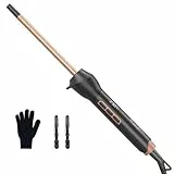 BESTOPE PRO Rizador pelo Ondas [9mm], Rizador de Pelo de cerámica, Tenacillas para rizar el Pelo Pantalla LCD 120-230°C Calentamiento rápido ondulador de pelo para rizos pequeños y apretados
