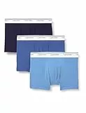 Calvin Klein Calzoncillos bóxer Pack de 3 Hombre Trunks Balance con Logotipo en la Cintura, Blanco (White), S