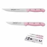Arcos serie Maitre - juego de Cuchillos, 2 Pza, Cuchillo Cocina Profesional 150mm + Cuchillo universal 100mm, Acero Inoxidable, Rosa, Eco