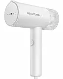 BEAUTURAL Plancha de Vapor, 1000W Plancha Vertical Plegable Ropa Portátil para Viaje, Elimina Arrugas Calentamiento Rápido 30S, Mini Plancha Vapor Blanco