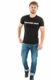Calvin Klein Camiseta de Manga Corta Hombre Core Institutional Logo Slim tee Cuello Redondo, Negro (CK Black), M
