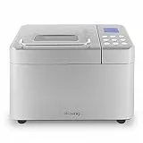 H.Koenig BAKE440 Panificadora, 15 Programas, Hasta 1kg de pan, Mermelada, Yogur, Inicio retardado/Función calor, Dispensador de cereales, Bol antiadherente extraíble, Pantalla LCD, 600W