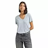 Lee V Neck tee Camiseta, Gris concreto, M Mujeres