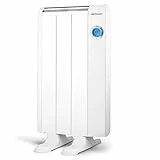 Orbegozo RRE 510 A, Emisor térmico bajo consumo, 500 W, 3 elementos reales, Aluminio, mando a distancia,funcionamiento programable, botón de desconexión total, pared o pie, color blanco