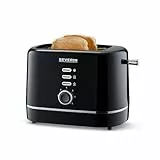SEVERIN Tostadora Automática, 850 W, Tostador de pan con 2 Ranuras Cortas, Carcasa de toque frio, Espacio para guardar el cable, Color Negro AT 4321