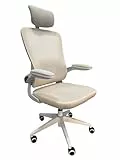 DRIFT GAMING DRAIR35 – Silla Escritorio Ergonómica Oficina y Hogar, Reclinable, Reposacabezas y Reposabrazos Abatibles y Acolchados, Soporta hasta 120 kg, Mesh Transpirable – Beige/Blanco