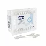 Chicco 00010440000000 - Bastoncillos de algodón con sistema de protección timpánico, suaves y flexibles, ideal bebés niños y adultos, 60 unidades de bastoncillos, color blanco, unisex