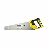 STANLEY Serruchos Jet Cut Fine para PVC, longitud de 380mm, Aserrado Rápido y Acabado Fino, Mango Ergonómico Bimateria, Marcas de 45° y 90°, 11 Dientes por Pulgada, 2-15-594