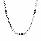 Fossil Collar Para Hombre, Longitud: 450mm + 50mm Collar Plateado De Acero Inoxidable, JF03314040
