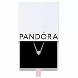 Pandora Timeless Collar con diseño de doble corazón elevado de plata de ley con circonitas cúbicas transparentes