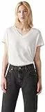 Levi's Boxy Vneck tee Camiseta, White + Slub, S Mujeres