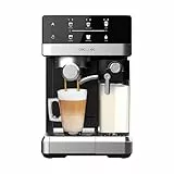 Cecotec Cafetera Express Semiautomática Táctil con Depósito de Leche Power Espresso 20 Touch & Cream. 1350W, Sistema Thermoblock, 20 Bares de Presión, Boquilla Espumadora, Depósito 1,8L, Accesorios