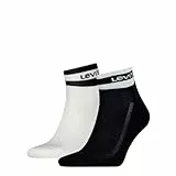 Levi's Quarter Calcetines, Black/Blanco, 43/46 (Pack de 2) Unisex