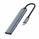 Hub USB C Puerto Multiplead Aptador, Estación de Acoplamiento Tipo Adaptador USB 4 Puertos, 1 USB 3.0 y 3 USB 2.0 Concentrador para Macbook Pro/Air PS4 PC Portátil Unidades móviles y más