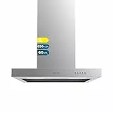 Cecotec Campana Extractora 60 cm Tipo T Bolero Flux TM 606500 Inox A. Motor 165W, Acabado Inox, Succión 650m3/h, Control Mecánico, 3 Niveles de Potencia, Luz y Filtro de Carbono