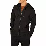 Amazon Essentials Chaqueta de Felpa con Cremallera Completa (Disponible en Tallas Grandes y Largos Especiales) Hombre, Negro, XL