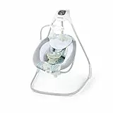 Ingenuity, Columpio para Bebés Everston, 6 velocidades y 3 direcciones de balanceo, 8 melodías, 3 sonidos de naturaleza, móvil con 2 peluches, gira 180°, desde recén nacido hasta 9 kg, Multicolor
