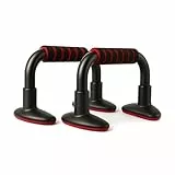 Endless EL1042 Push Up Stands With Foam Handle | Blank and Red | Material : Steel, Plastic | For Upper Body Workouts with Comfortable Foam Grip and Non-Slip Bars and Less Wrist Strain