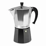Orbegozo KFM 930, Cafetera Italiana, 9 tazas, apta para cocina de gas, vitrocerámica y eléctrica, mango ergonómico, válvula seguridad, aluminio, color negro y silver
