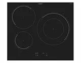 Candy CI633C/E14U, Placa Inducción, 3 Zonas, 60CM, 9 Niveles de Potencia y Booster, 7,2KW, Mandos Centrales, Indicador de Calor, Bloqueo de Seguridad, Alerta Sobrecalentamiento y Derrames, Negro