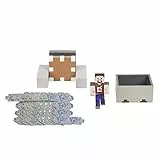 Mattel Minecraft Minecraft Vagoneta explosiva Figura articulada de Steve con accesorios de juguete, regalo para niños +6 años