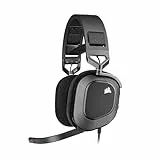 Corsair HS80 RGB USB Auriculares premium para juegos con sonido envolvente 7.1 (Micrófono omnidireccional, Tecnología SoundID de SonarWorks, Control de volumen en auricular de fácil acceso) Negro