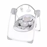 Ingenuity, Columpio Compacto Cuddle Lamb - 6 Velocidades de Balanceo, 12 Melodías Relanjantes, Arco de Juego, 2 Juguetes, Arnés de 5 Puntos, desde recién nacidos hasta los 9 kg