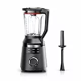 Bosch, batidora de vaso MMB6652B, VitaPower Serie 6, motor de 1800 vatios, velocidad del motor de hasta 45.000 rpm, 6 programas automáticos, jarra batidora Tritan, negro
