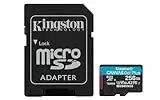 Kingston Canvas Go Plus microSDXC Tarjeta de Memoria Gen4 200MB/s A2 U3 V30 256GB con Adaptador-SDCG4/256GB
