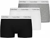 Calvin Klein Pack de 3 Calzoncillos Bóxer para Hombre Low Rise Trunk Algodón Elástico, Multicolor (Black/White/Grey Heather), M