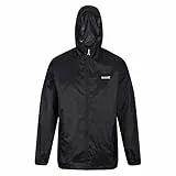 Regatta Chubasquero impermeable con capucha ligera y transpirable Jackets Waterproof Shell, Hombre, Black, XL