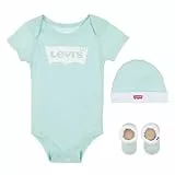 Levi's Kids Lhn bodysuit hat bootie set Unisex niños White Alyssum 24 meses