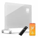 Klarstein Radiador Bajo Consumo 1500W, Estufa Interior para Casa, Radiadores Bajo Consumo Electricos con Ruedas, Posición, Estufas Opción Montar Pared Silencioso, Calefacción Eléctrica