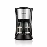 Ufesa Capriccio Delux Cafetera de Goteo, 12 Tazas, 680W, Jarra 1.2L, Filtro Permanente, Placa Calefactora Antiadherente, Sistema Antigoteo, Auto Apagado, Acabados Inox