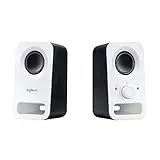 Logitech Z150 Sistema de Altavoces Compacto, Entrada Audio 3.5 mm, Controles Intregados, Toma Auriculares, Enchufe EU, Ordenador/Smartphone/Tablet/Reproductor de Música, Blanco