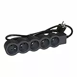 LEGRAND - Extensión multitoma extraplana, 5 Tomas 2P+T con Tierra, Cable de 1,5 m, Negro y Gris Oscuro, 1 Toma de 90 Grados para Cargador voluminoso