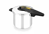 BRA Excellent Olla a Presión Rápida de Fácil Aberura de 7 Litros, Fabricada en Acero Inoxidable 18/10, Con 2 Programas de Cocción y Sistema de Bloqueo de Apertura, Apta para Todo Tipo de Cocinas