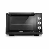 De'Longhi Sfornatutto Chef EO34302 - Horno eléctrico ventilado con 4 niveles de cocción de 34 l, freidora de aire, puerta doble cristal, temperatura 80-230 °C, temporizador 120, incluye bandeja y