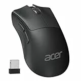 acer Ratón Inalambrico Portátil 1200 dpi, Ratón de Oficina Ergonomico con Receptor USB-A 2.4 GHz, 5 Botones, Wireless Mouse Compatible con Android, Linux, Windows, PC y Portátiles - Negro