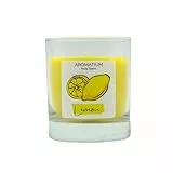 AROMATIUM Velas con aroma a frutas, diferentes aromas a frutas frescas | Cera de soja de larga duración para perfumar tus habitaciones y relajarte | Paquete de velas perfumadas (aroma a limón)
