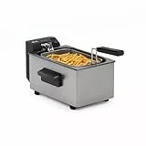 Tristar Freidora de Acero Inoxidable, 3L de Capacidad, Termostato Regulable hasta 190°C, Zona Fría, Partes Aptas Lavavajillas, Carcasa Fría al Tacto, FR-9326