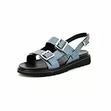 KICKERS Neosummer, Sandalias Planas Mujer, Azul Metal, 36 EU